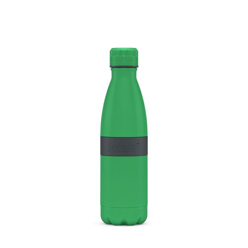 Trinkflasche TWEE+ 500ml Anthrazitgrau/Grün-Edelstahl, Pulverbeschichtung, PP, Silikon