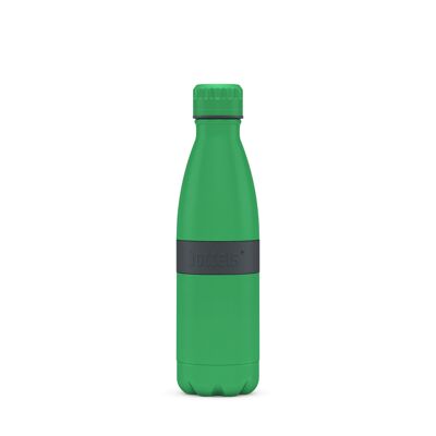 Trinkflasche TWEE+ 500ml Anthrazitgrau/Grün-Edelstahl, Pulverbeschichtung, PP, Silikon