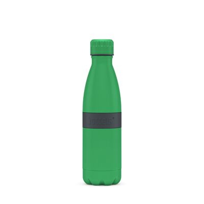 Borraccia TWEE + 500ml grigio antracite / acciaio inossidabile verde, rivestimento a polvere, PP, silicone