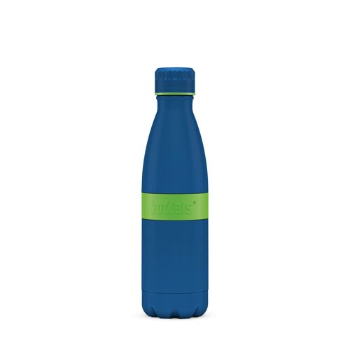 Trinkflasche TWEE+ 500ml Apfelgrün/Blau-Edelstahl, Pulverbeschichtung, PP, Silikon