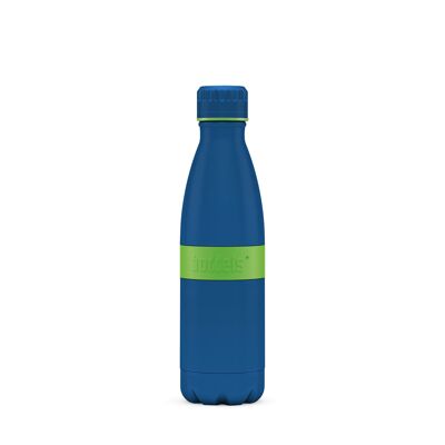 Trinkflasche TWEE+ 500ml Apfelgrün/Blau-Edelstahl, Pulverbeschichtung, PP, Silikon