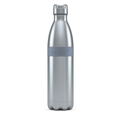 Botella para beber TWEE 800ml acero inoxidable gris claro, PP, silicona