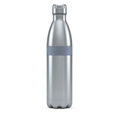 Botella para beber TWEE 800ml acero inoxidable gris claro, PP, silicona
