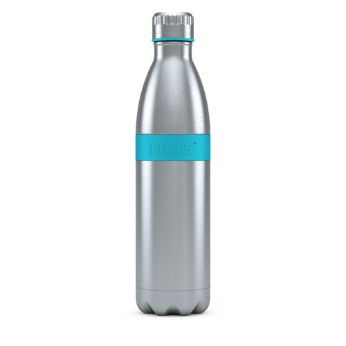 Trinkflasche TWEE 800ml Türkisblau-Edelstahl, PP, Silikon