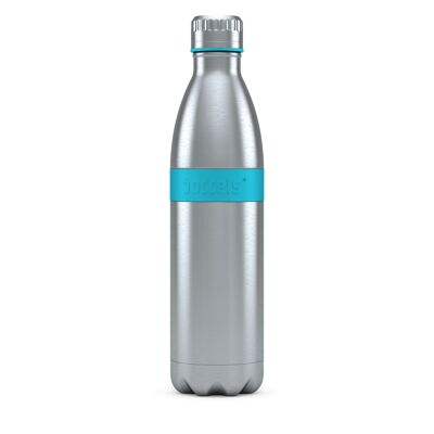 Drinking bottle TWEE 800ml turquoise blue stainless steel, PP, silicone