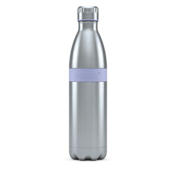 Gourde TWEE 800ml bleu lavande en acier inoxydable, PP, silicone