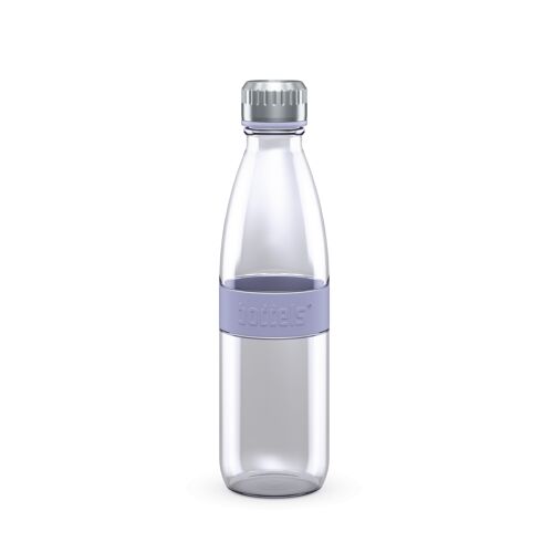 Trinkflasche DREE 650ml Lavendelblau-Borosilikatglas, PP, Edelstahl, Silikon, Neoprene