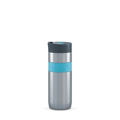 Thermo mug KOFFJE 370ml turquoise blue stainless steel, PP, silicone