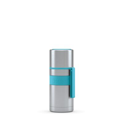 Vacuum flask HEET 350ml turquoise blue stainless steel, PP, silicone