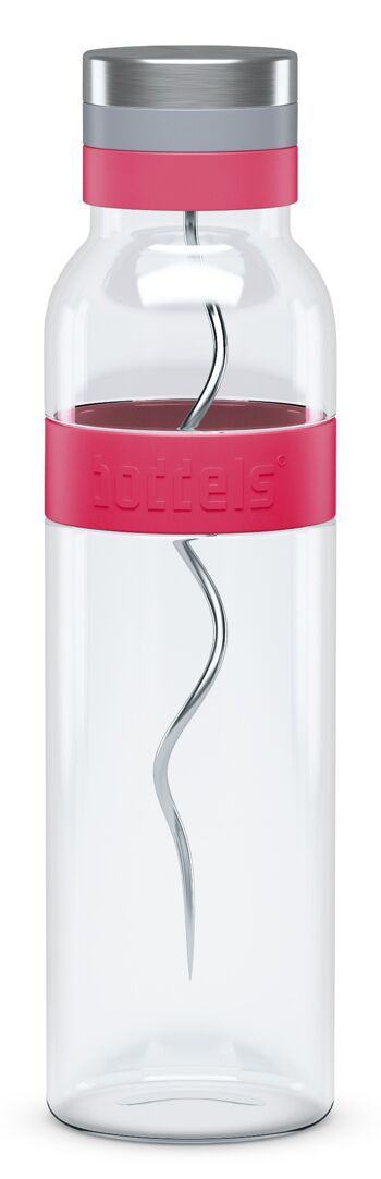 Carafe en verre SUND 1.100ml verre borosilicaté rouge framboise, inox, PP, silicone 1