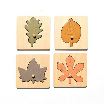 Wooden Leaves Puzzle - 4 pieces