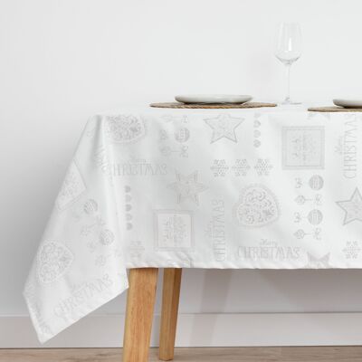 Mantel de tela jacquard hilo plateado PSC4732A
