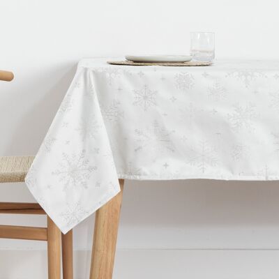 Mantel de tela jacquard hilo plateado PSC4821