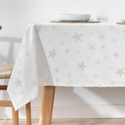 Mantel de tela jacquard hilo plateado PSC4736A
