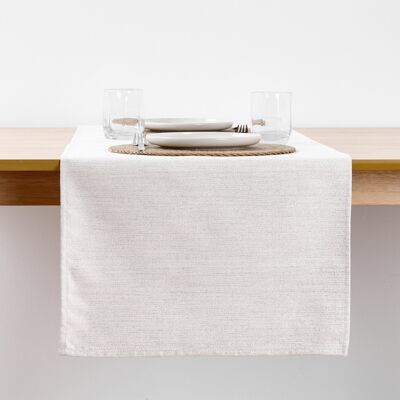 Silver thread jacquard table runner R17948 45x140 cm