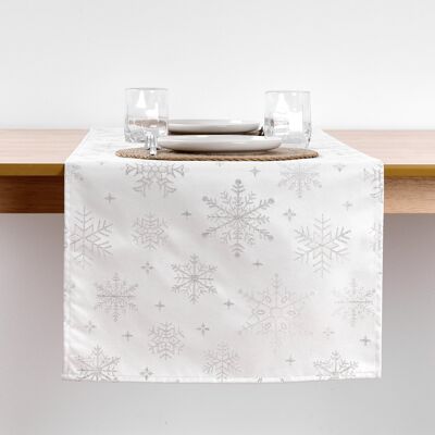 Runner da tavolo in jacquard con filo d'argento PSC4821 45x140 cm