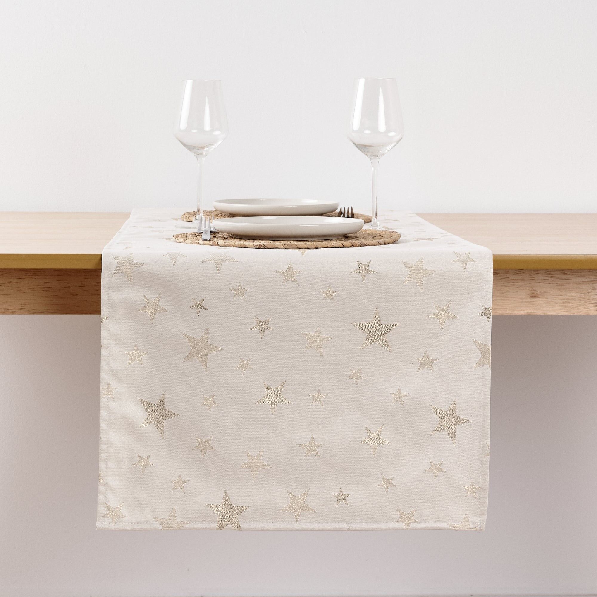 Camino de mesa jacquard hilo dorado PSC4736A 45x140 cm