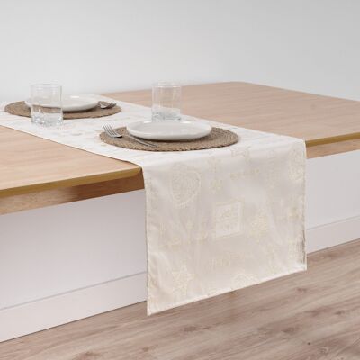 Jacquard table runner with gold thread PSC4732A 45x140 cm