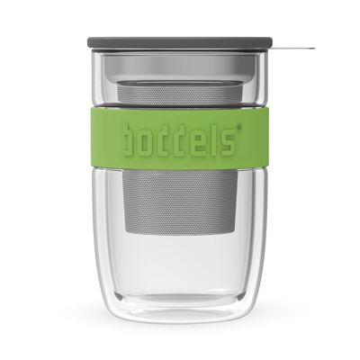 Vaso de precipitados SEEV 380ml vidrio borosilicato verde manzana, cerámica, acero inoxidable, silicona