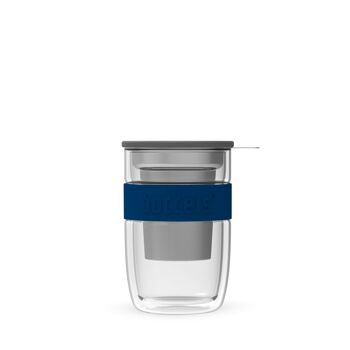 Mug en verre SEEV 380ml bleu nuit verre borosilicaté, céramique, acier inoxydable, silicone 2