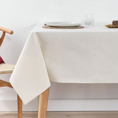 Tovaglia impermeabile antimacchia in cotone-lurex color oro grezzo