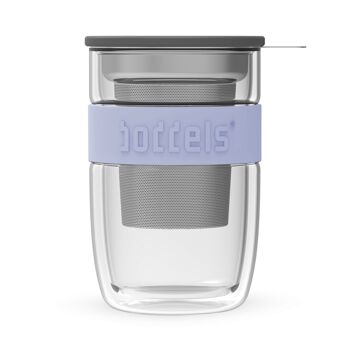 Bécher en verre SEEV 380ml bleu lavande en verre borosilicaté, céramique, inox, silicone 1