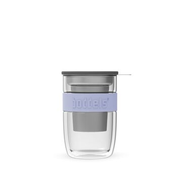 Bécher en verre SEEV 380ml bleu lavande en verre borosilicaté, céramique, inox, silicone 2