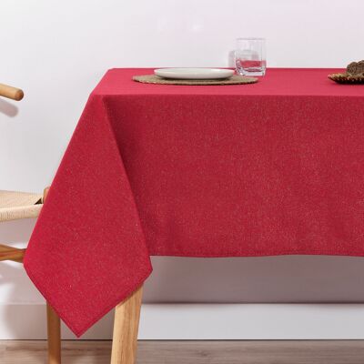 Tovaglia in cotone e lurex impermeabile e antimacchia color oro rosso