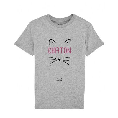 T-shirt gattino grigio melange