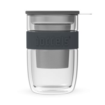 Bécher en verre SEEV 380ml verre borosilicaté gris anthracite, céramique, inox, silicone 1