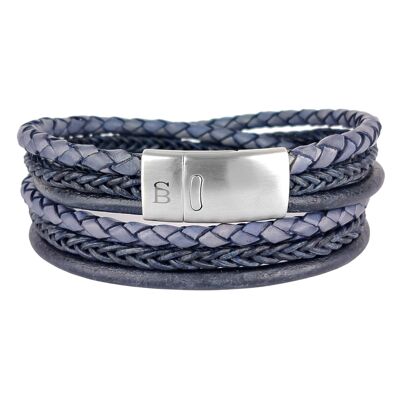 Leather Bracelet Bonacci - Denim Blue