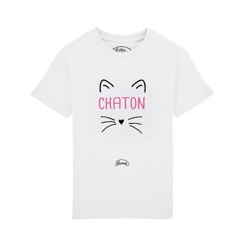 Tee-shirt Chaton blanc