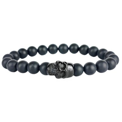 Stones Bracelet Skull - Matt Black