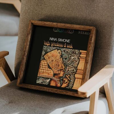 Oak Vinyl Record Frame for Wall Mounted LP Display, Wood Frame for 12-Inch Album Covers, Handmade Frame for Vinyl Lovers