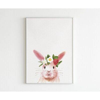 Affiche - Couronne de lapin - Carré (20 x 20 cm)