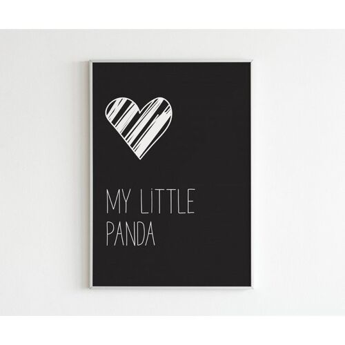 Poster -  Little Panda - Vierkant (20 x 20 cm)