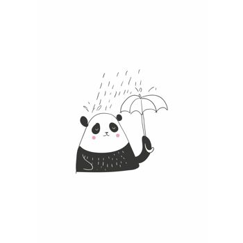Affiche - Panda doublé pluie - A4 (29,7 x 21) 2
