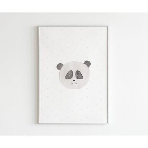 Poster -  Panda waterverf - Vierkant (20 x 20 cm)