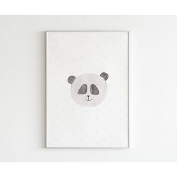 Affiche - Aquarelle Panda - Carré (20 x 20 cm) 1