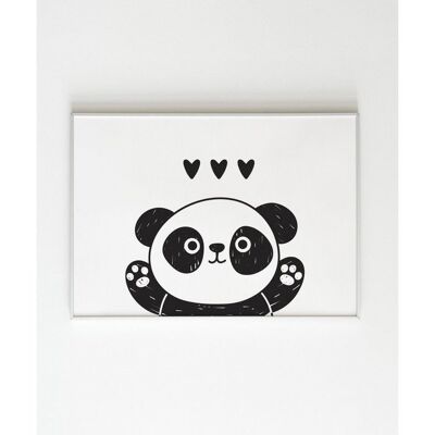 Affiche - Panda noir et blanc2 - A2 (42,0 x 59,4 cm)