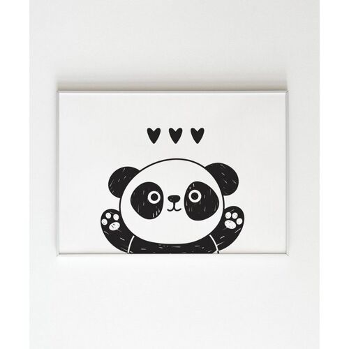 Poster -  Panda zwart wit2 - A5 (21 x 14,8 cm)