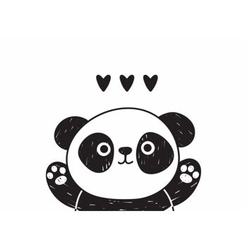 Affiche - Panda noir et blanc2 - A5 (21 x 14,8 cm) 2