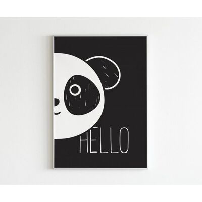 Poster - Panda schwarz-weiß3 - Quadrat (20 x 20 cm)