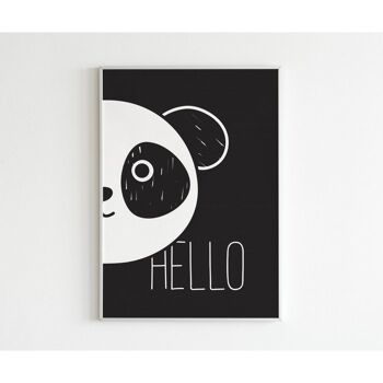 Affiche - Panda noir et blanc3 - A2 (42,0 x 59,4 cm) 1