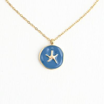 Portez un collier étoile de mer bleu