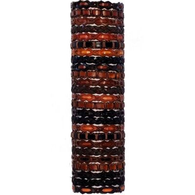 Pulseras marrones y negras de cuero fabricadas a mano en colores marrones y negros