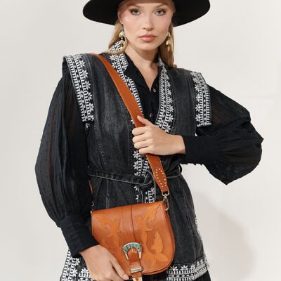 WESTERN LEATHER SHOULDER BAG