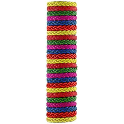 Bracelets tressés à la main, en similicuir aux couleurs fluorescentes spéciales