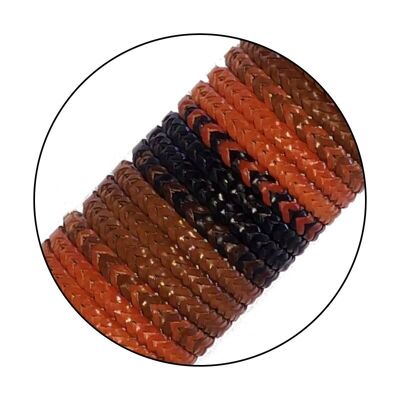 Assortiment de bracelets en similicuir tressés faits à la main dans les couleurs marron et noir