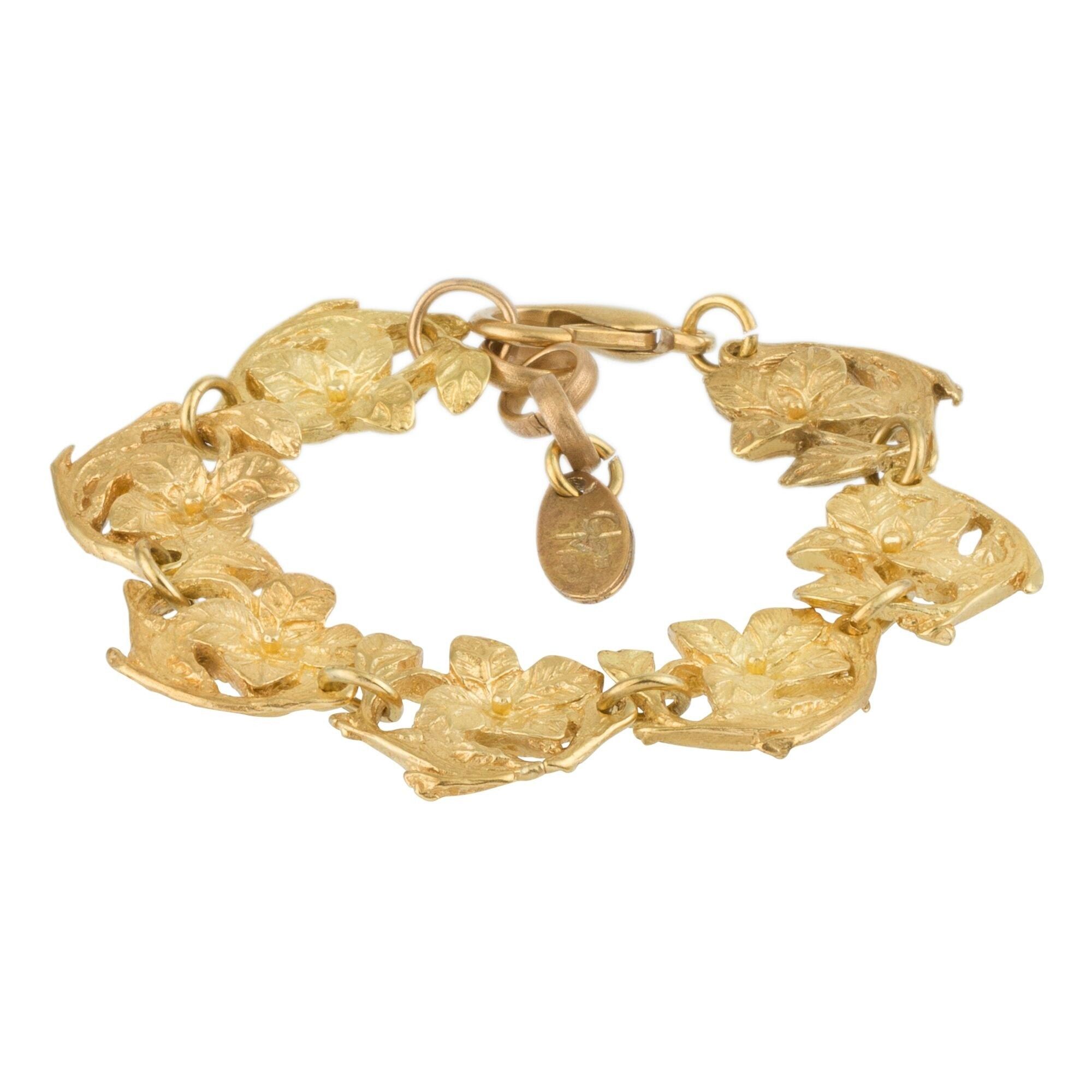 Bracciale a maglie di fiori d'oro